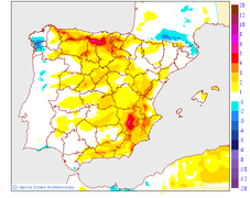 Variaci�n de las temperaturas m�ximas respecto al d�a anterior