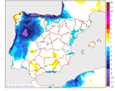 Variaci� de les temperatures m�ximes respecte al dia anterior