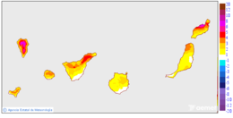 Variaci� de les temperatures m�ximes respecte al dia anterior