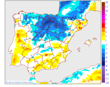 Minimum temperatures variation regarding the day before