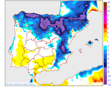 Variaci�n das temperaturas m�ximas respecto ao d�a anterior