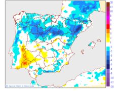 Variaci� de les temperatures m�nimes respecte al dia anterior