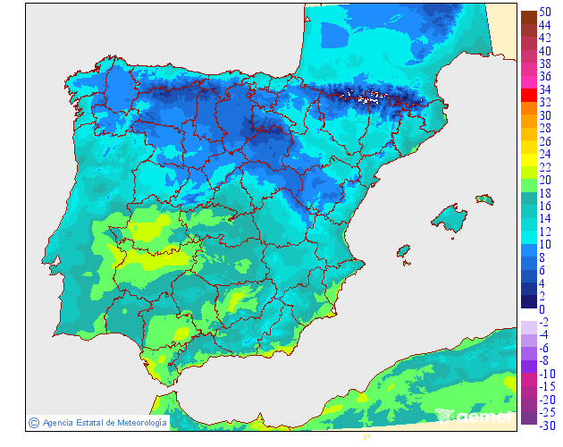 Minimum temperatures for the day after tomorrow in the Canary Islands