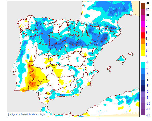 Variaci� de les temperatures m�nimes respecte al dia anterior