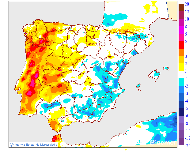 Variation des temp�ratures minimales par rapport au jour pr�c�dent