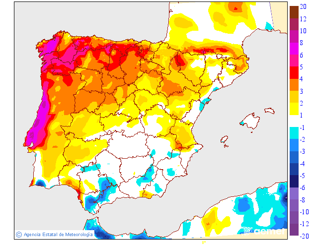 Variation des temp�ratures maximales par rapport au jour pr�c�dent