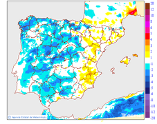 Minimum temperatures variation regarding the day before