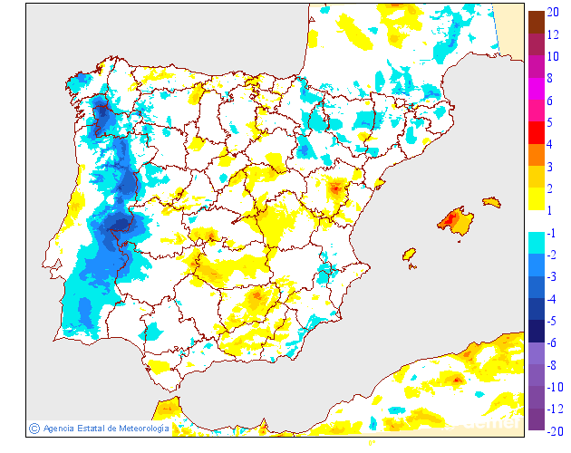 Variaci� de les temperatures m�nimes respecte al dia anterior