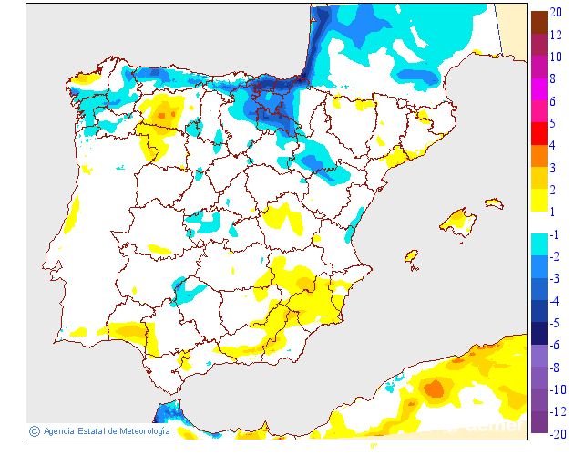 Variaci� de les temperatures m�ximes respecte al dia anterior