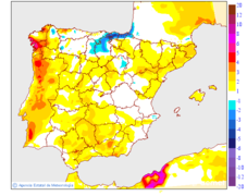 Variaci�n de las temperaturas m�ximas respecto al d�a anterior
