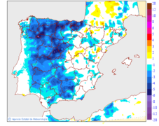 Variaci�n de las temperaturas m�nimas respecto al d�a anterior