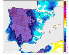 Variaci�n de las temperaturas m�ximas respecto al d�a anterior