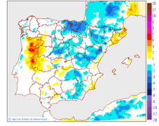 Minimum temperatures variation regarding the day before