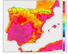Maximum temperatures for tomorrow in the Peninsula and Balearic Islands