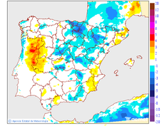 Minimum temperatures variation regarding the day before