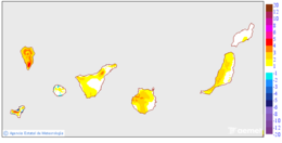 Variaci�n das temperaturas m�ximas respecto ao d�a anterior