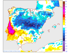 Variaci�n de las temperaturas m�nimas respecto al d�a anterior