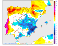 Variaci�n de las temperaturas m�ximas respecto al d�a anterior