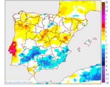 Variaci�n de las temperaturas m�nimas respecto al d�a anterior
