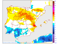 Variaci�n de las temperaturas m�ximas respecto al d�a anterior