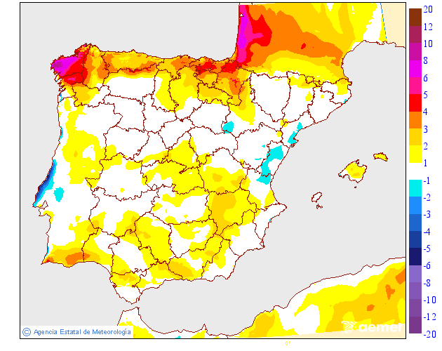 Variation des temp�ratures maximales par rapport au jour pr�c�dent