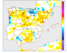 Variation des temp�ratures minimales par rapport au jour pr�c�dent