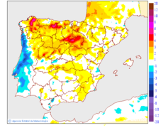 Variation des temp�ratures minimales par rapport au jour pr�c�dent