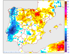 Minimum temperatures variation regarding the day before