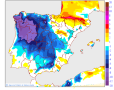 Variaci�n das temperaturas m�ximas respecto ao d�a anterior
