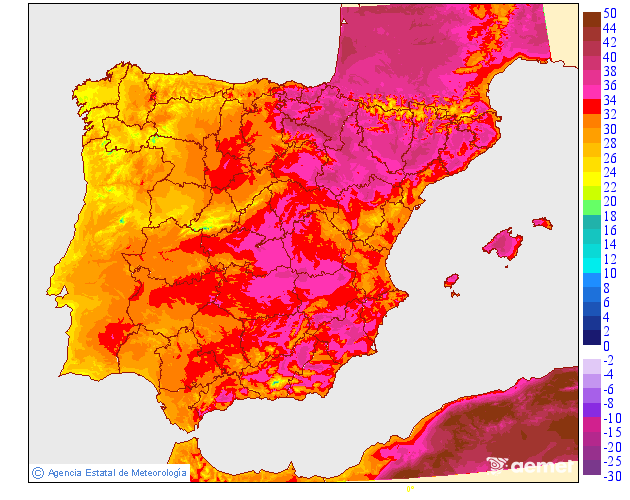 Maximum temperatures