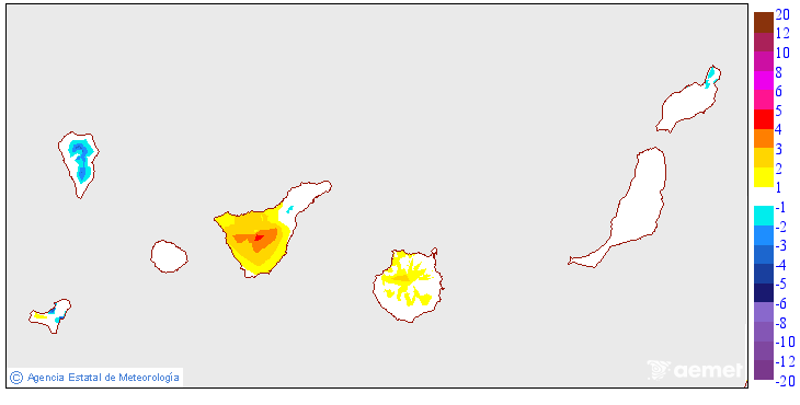 Variaci� de les temperatures m�nimes respecte al dia anterior