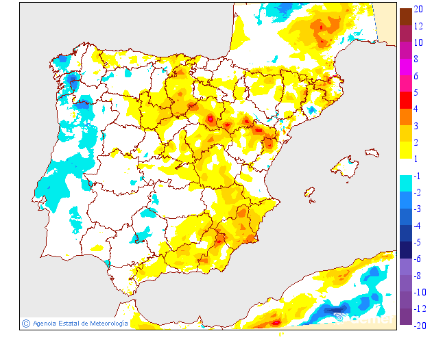 Variaci� de les temperatures m�nimes respecte al dia anterior
