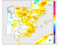 Variaci�n de las temperaturas m�nimas respecto al d�a anterior