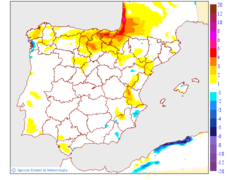 Variaci�n de las temperaturas m�ximas respecto al d�a anterior