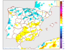 Variaci�n de las temperaturas m�nimas respecto al d�a anterior