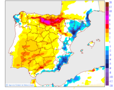 Variaci� de les temperatures m�ximes respecte al dia anterior