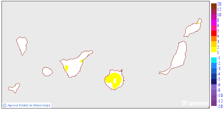 Variaci� de les temperatures m�ximes respecte al dia anterior