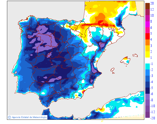 Variaci�n das temperaturas m�ximas respecto ao d�a anterior