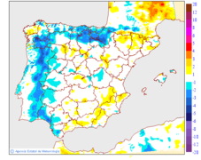Variaci�n de las temperaturas m�nimas respecto al d�a anterior