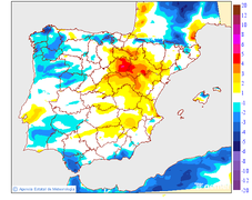 Variaci� de les temperatures m�ximes respecte al dia anterior