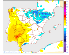Variaci� de les temperatures m�ximes respecte al dia anterior