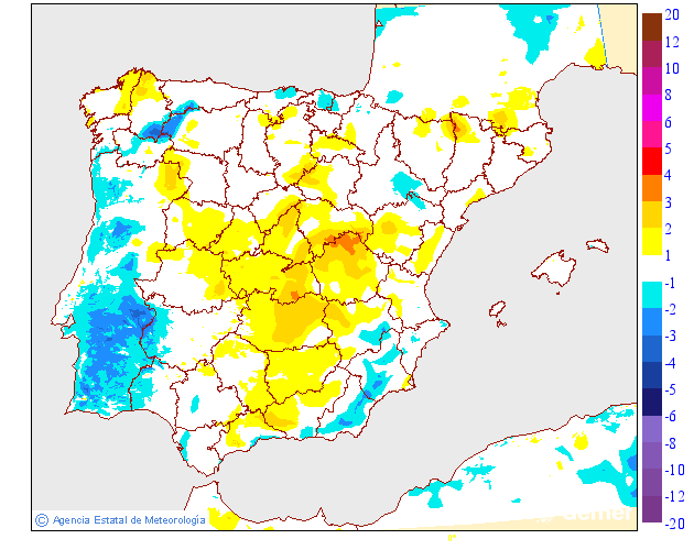 Variaci� de les temperatures m�nimes respecte al dia anterior