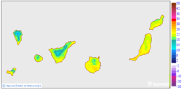 Minimum temperatures for tomorrow in the Canary Islands