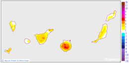 Maximum temperatures variation regarding the day before