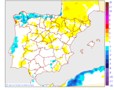 Maximum temperatures variation regarding the day before