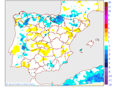 Minimum temperatures variation regarding the day before