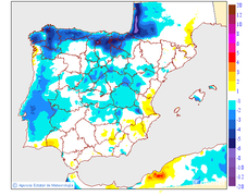 Variaci� de les temperatures m�ximes respecte al dia anterior