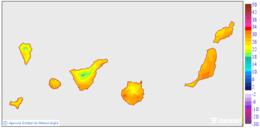 Maximum temperatures for the day after tomorrow in the Canary Islands