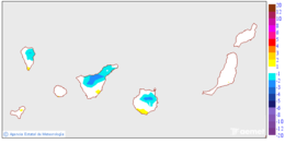Maximum temperatures variation regarding the day before