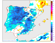 Variation des temp�ratures minimales par rapport au jour pr�c�dent